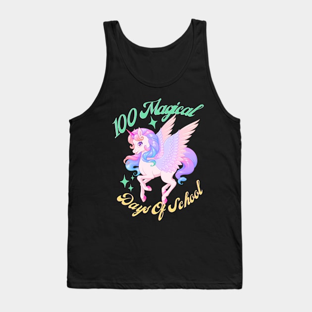 100 Magical Days Of School Unicorn Tank Top by Illustradise